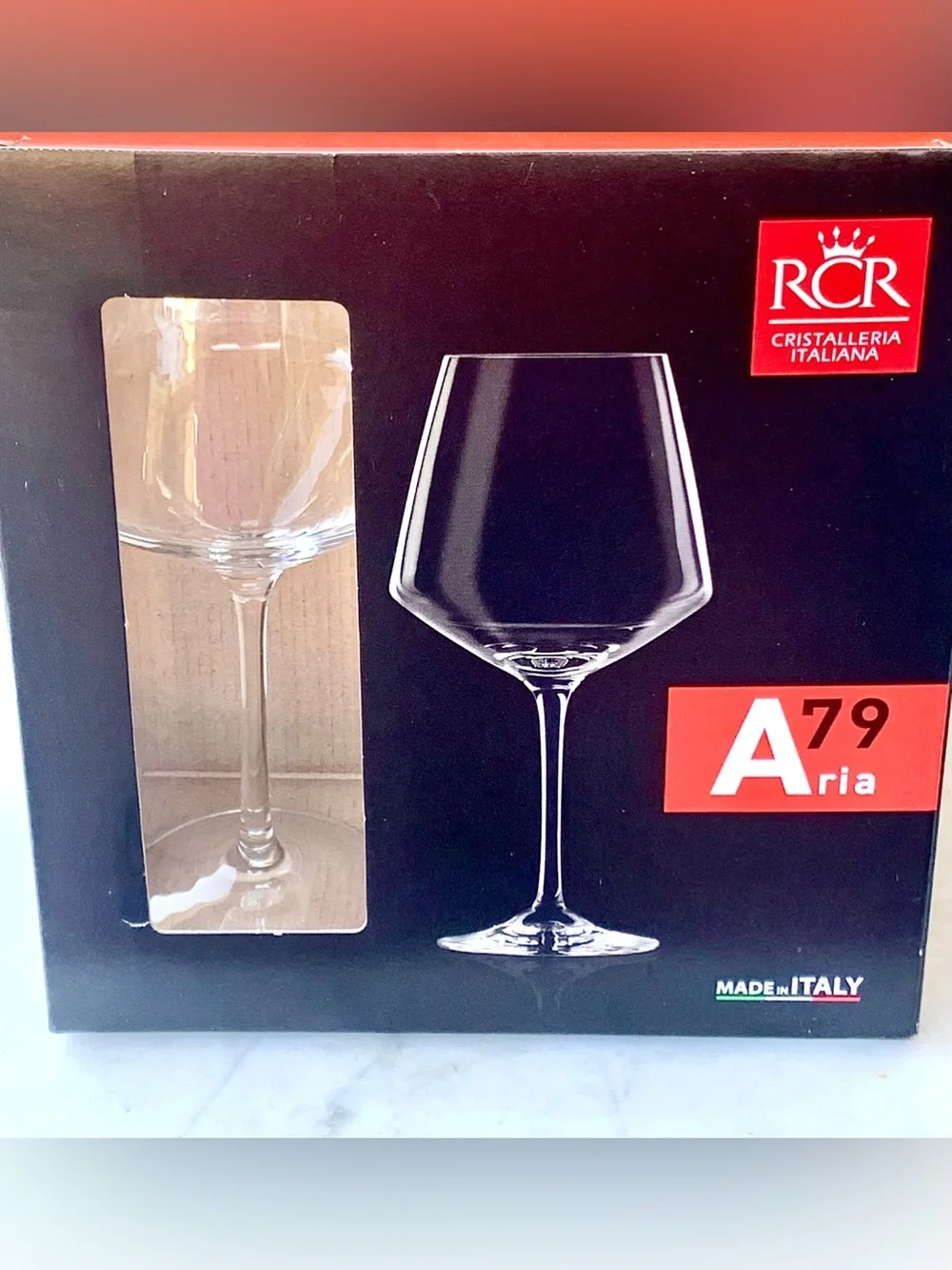 RCR CRISTALLERIA ITALIANA ARIA SOMMERLIER RED WINE GLASSES SET 4 NEW 26.5oz